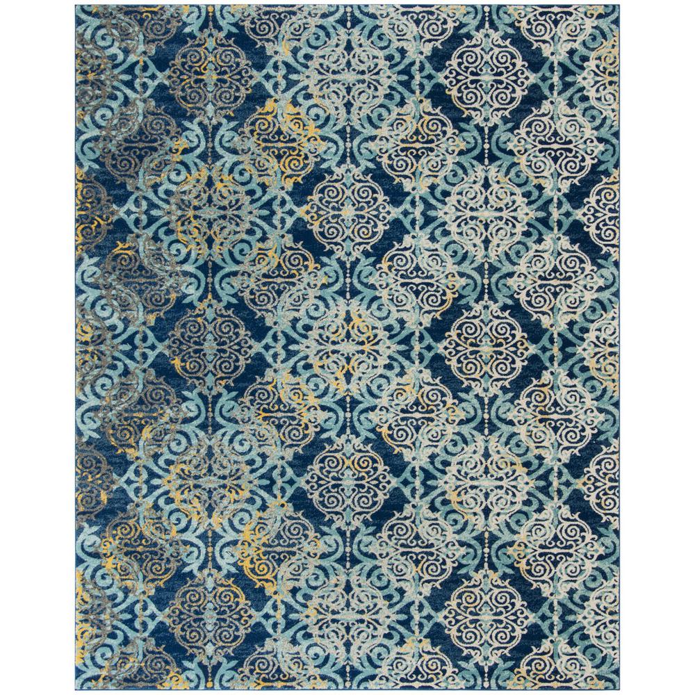 EVOKE, ROYAL / LIGHT BLUE, 9' X 12', Area Rug