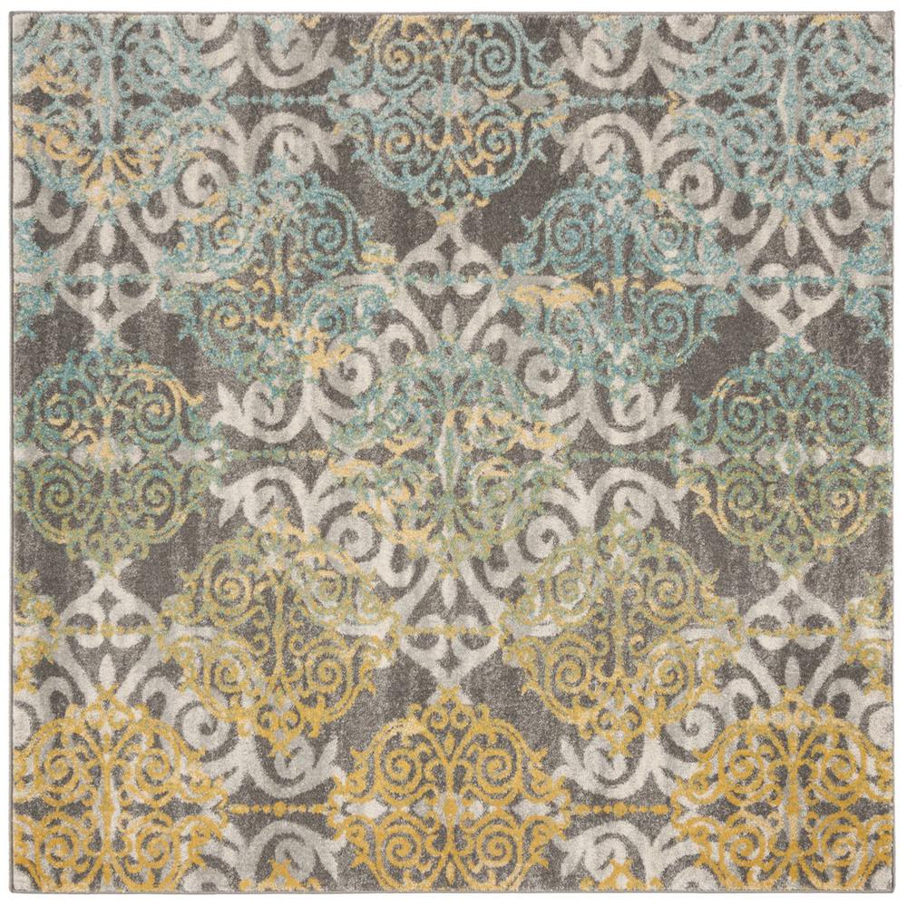 EVOKE, GREY / IVORY, 9' X 9' Square, Area Rug, EVK230D-9SQ