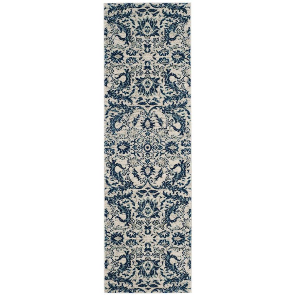 EVOKE, IVORY / BLUE, 2'-2" X 7', Area Rug, EVK238C-27