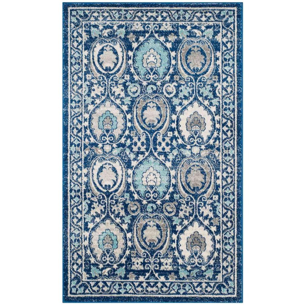 EVOKE, BLUE / IVORY, 3' X 5', Area Rug, EVK251C-3