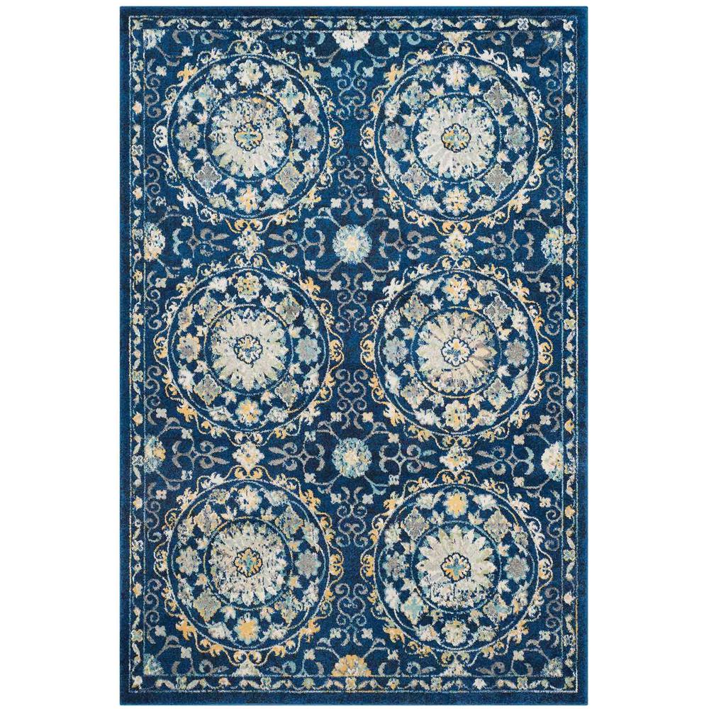 EVOKE, NAVY / IVORY, 4' X 6', Area Rug, EVK252A-4