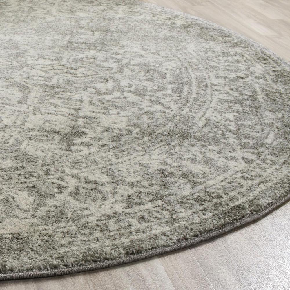 EVOKE, SILVER / IVORY, 5'-1" X 5'-1" Round, Area Rug, EVK256S-5R