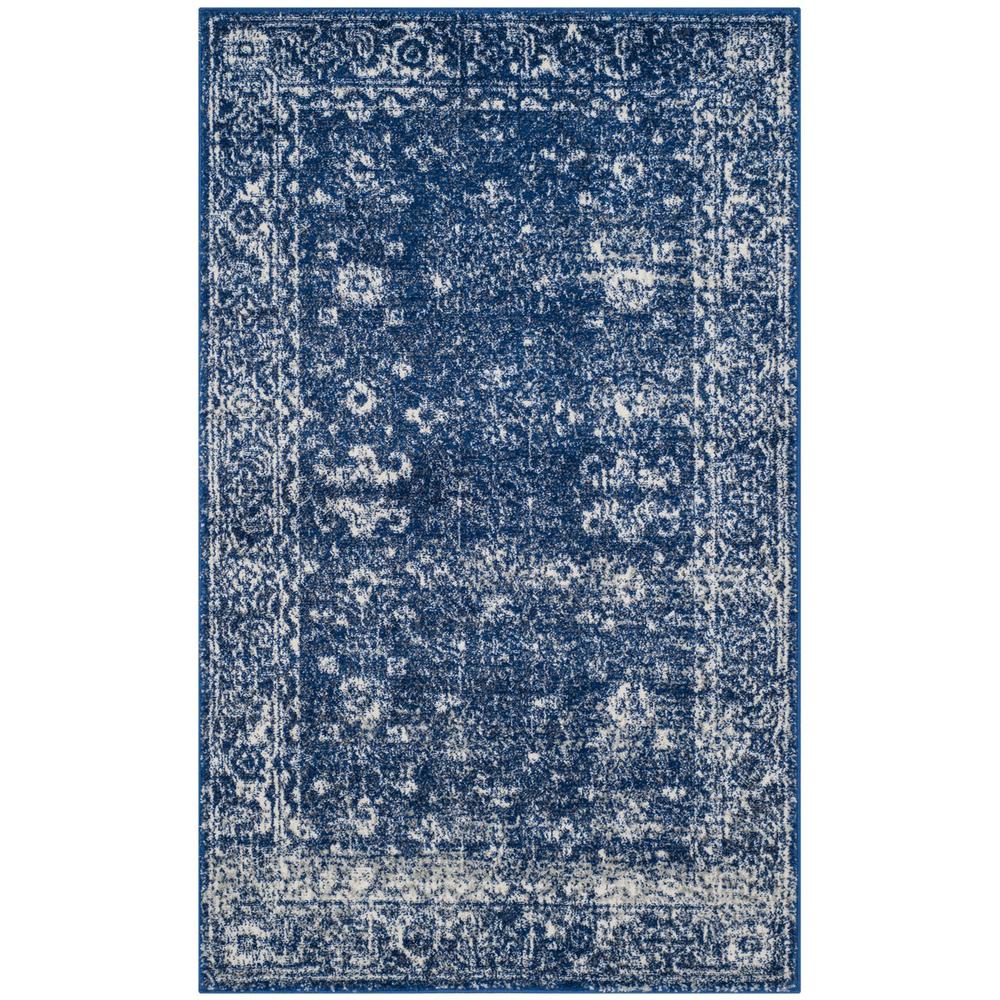 EVOKE, NAVY / IVORY, 2'-2" X 5', Area Rug, EVK270A-25