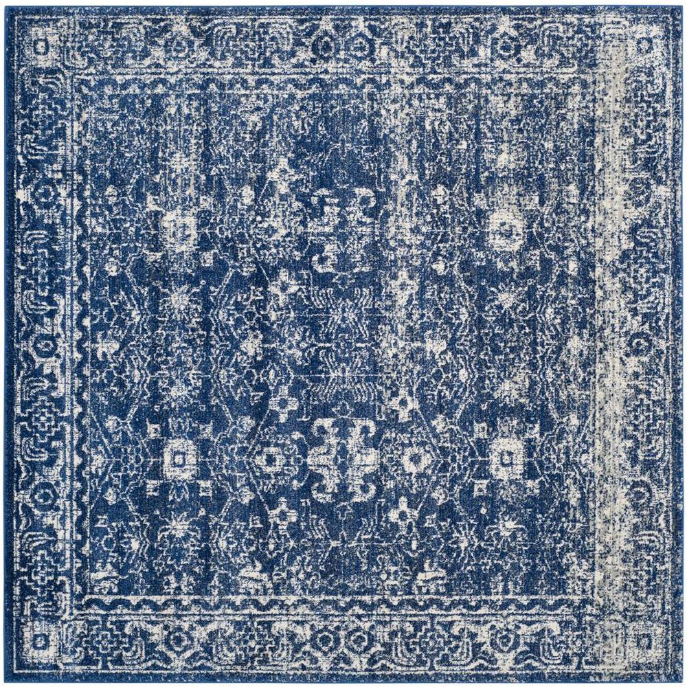 EVOKE, NAVY / IVORY, 6'-7" X 6'-7" Square, Area Rug, EVK270A-7SQ