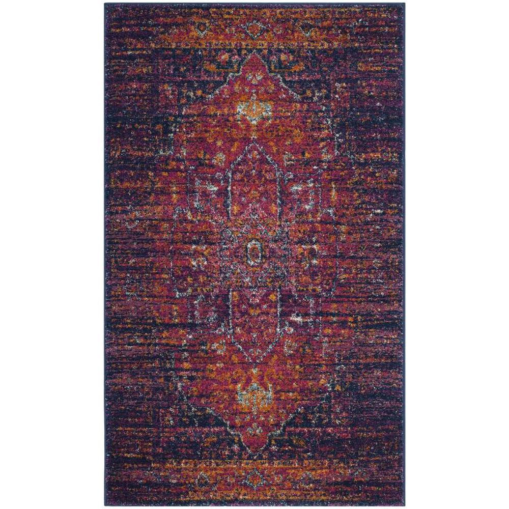 EVOKE, BLUE / FUCHSIA, 3' X 5', Area Rug, EVK275F-3