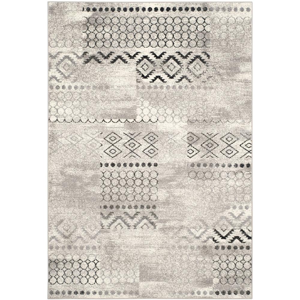 EVOKE, CREAM / DARK GREY, 5'-1" X 7'-6", Area Rug, EVK407C-5