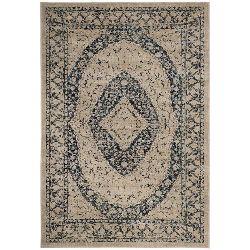 EVOKE, BEIGE / NAVY, 5'-1" X 7'-6", Area Rug, EVK518C-5