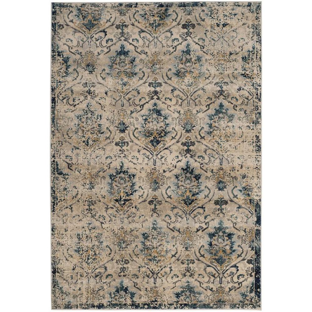 EVOKE, BEIGE / NAVY, 4' X 6', Area Rug, EVK519C-4