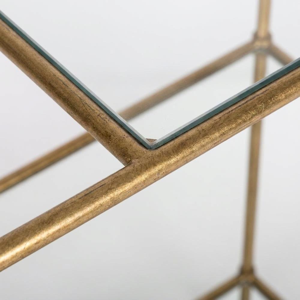 Gold Metal Bar Cart with Casters and Single Shelf for Stylish Entertainment