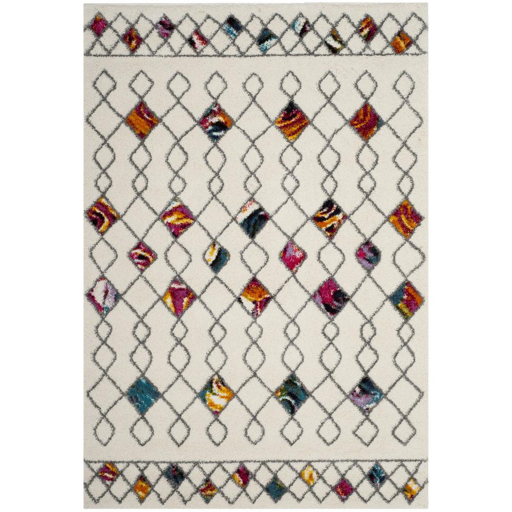 FIESTA SHAG, CREAM / MULTI, 5'-1" X 7'-6", Area Rug, FSG361A-5