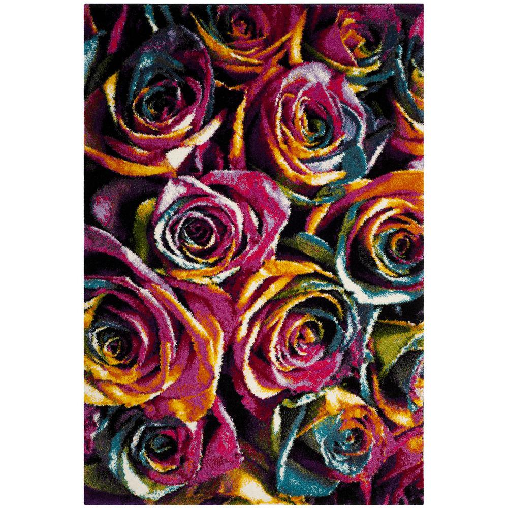 FIESTA SHAG, FUCHSIA / MULTI, 4' X 6', Area Rug, FSG366B-4