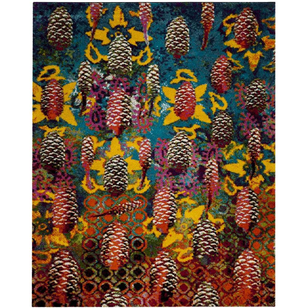 FIESTA SHAG, TURQUOISE / MULTI, 9' X 12', Area Rug, FSG369K-9