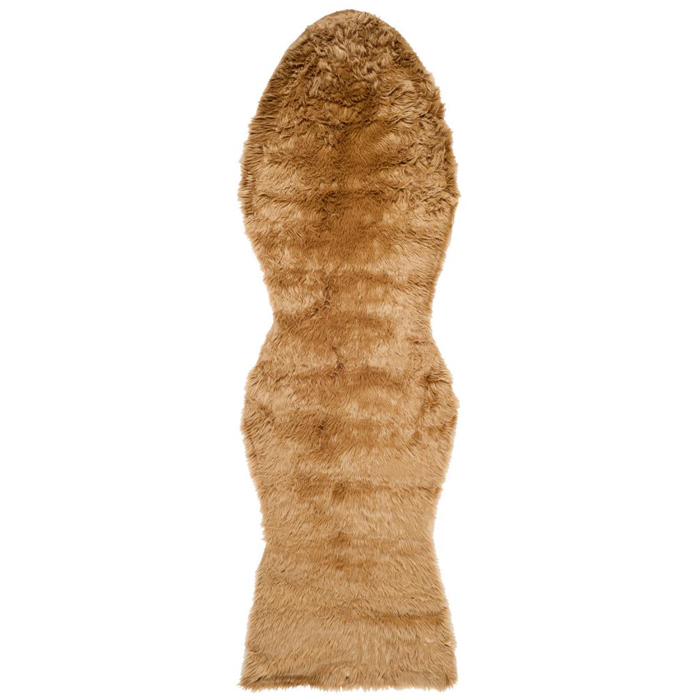 FAUX SHEEP SKIN, CAMEL, 2'-6" X 8', Area Rug