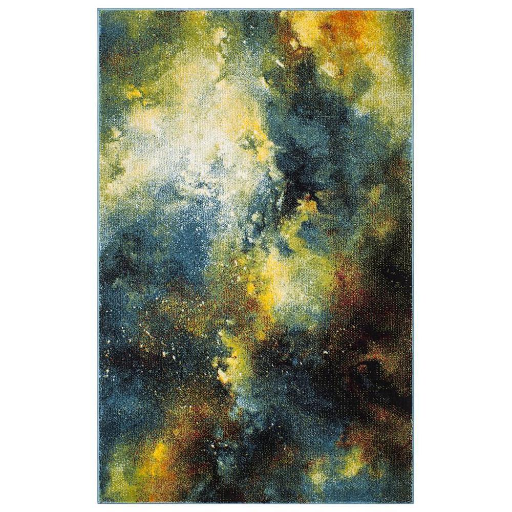GALAXY, BLUE / MULTI, 4' X 6', Area Rug