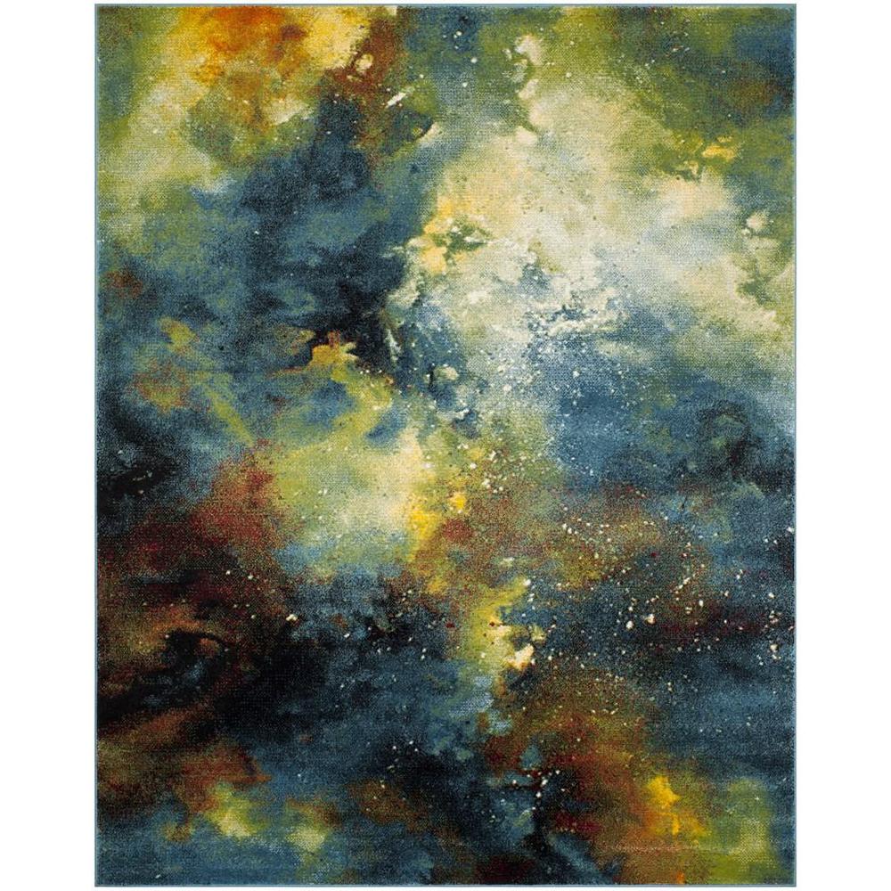 GALAXY, BLUE / MULTI, 9' X 12', Area Rug