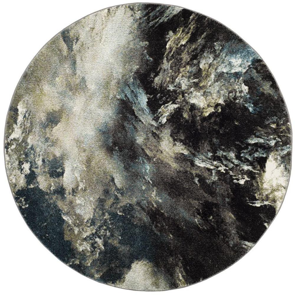 GLACIER, BLUE / MULTI, 6'-7" X 6'-7" Round, Area Rug, GLA123B-7R