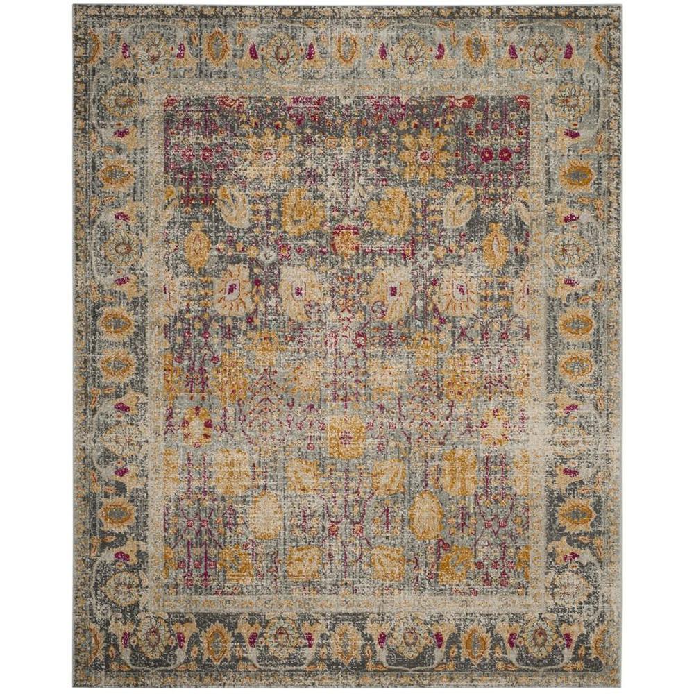 GRANADA, LIGHT GREY / MULTI, 9' X 12', Area Rug