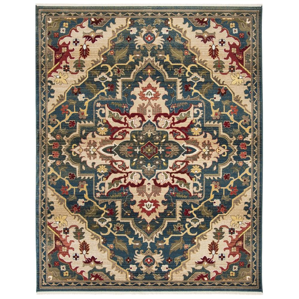 KASHAN, BLUE / BEIGE, 9' X 12', Area Rug