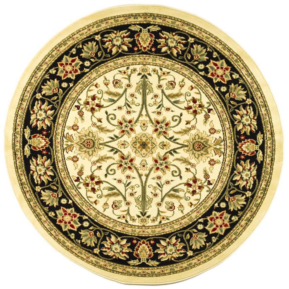 LYNDHURST, IVORY / BLACK, 8' X 8' Round, Area Rug