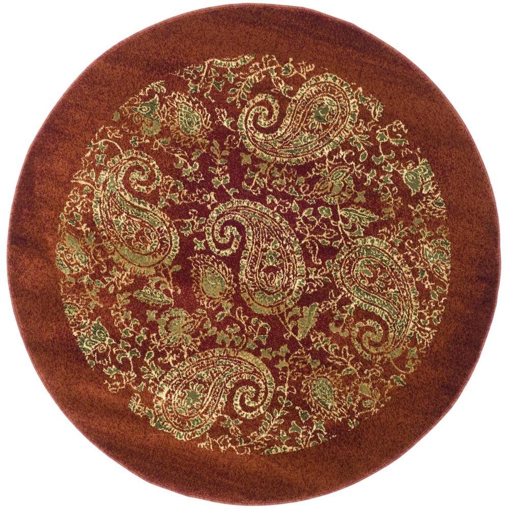 LYNDHURST, RED / MULTI, 8' X 8' Round, Area Rug
