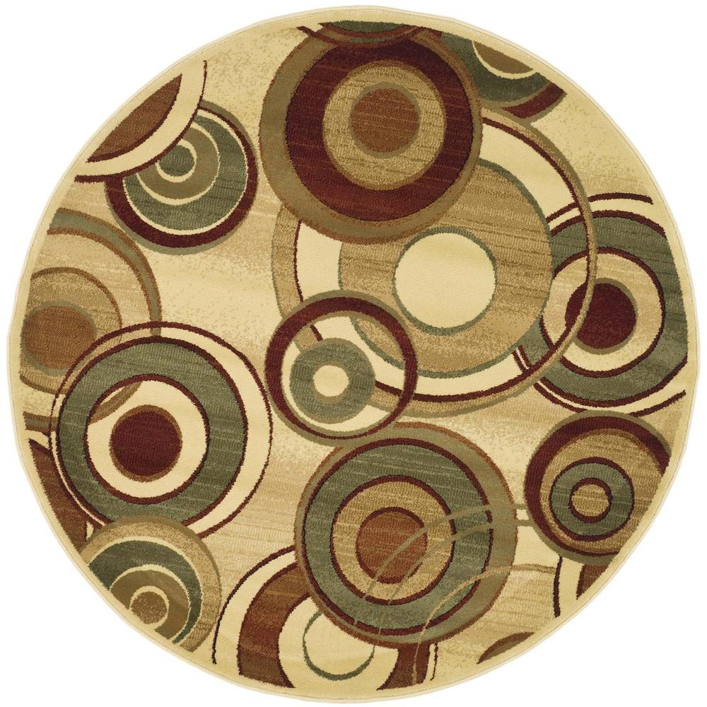 LYNDHURST, IVORY / MULTI, 7' X 7' Round, Area Rug