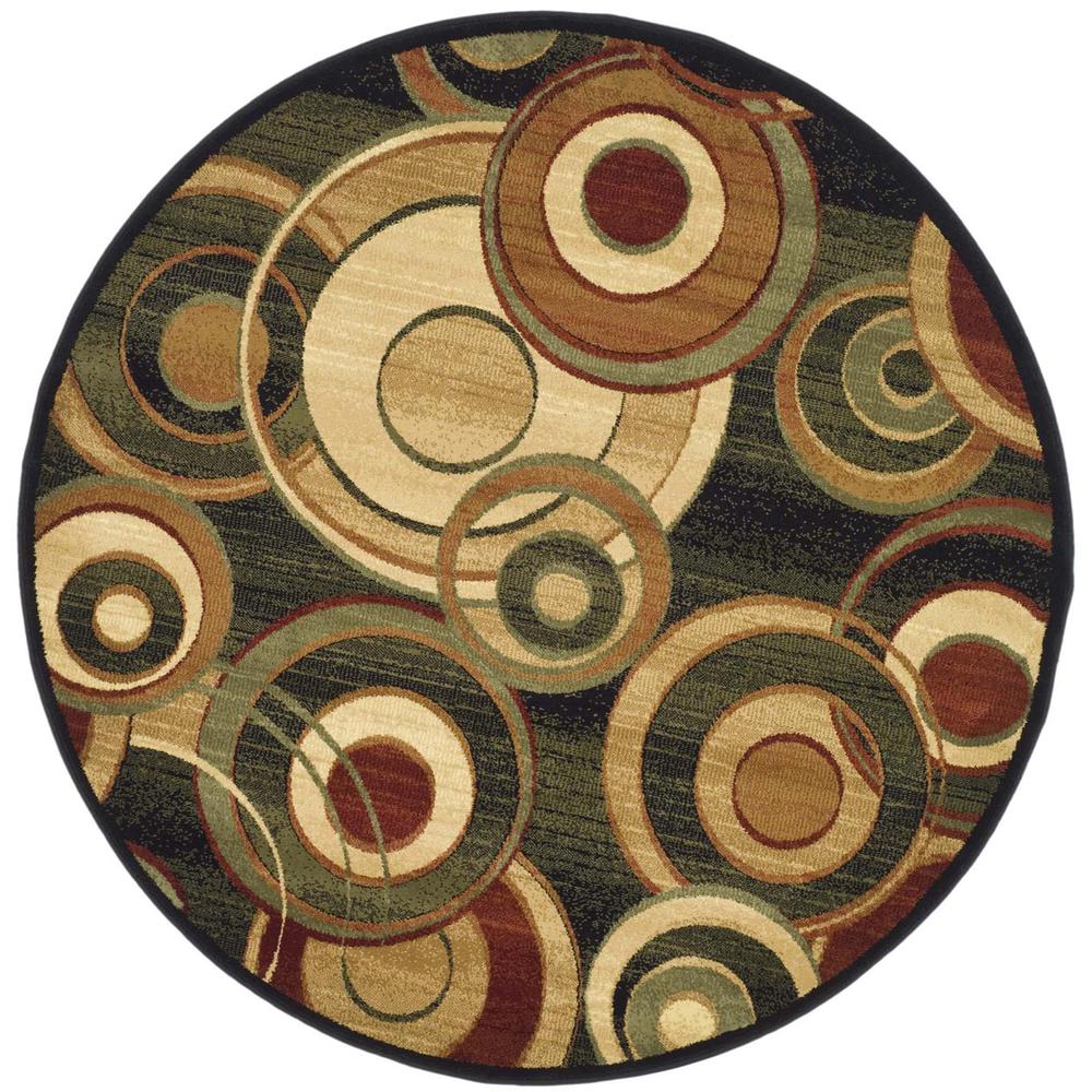 LYNDHURST, BLACK / MULTI, 7' X 7' Round, Area Rug