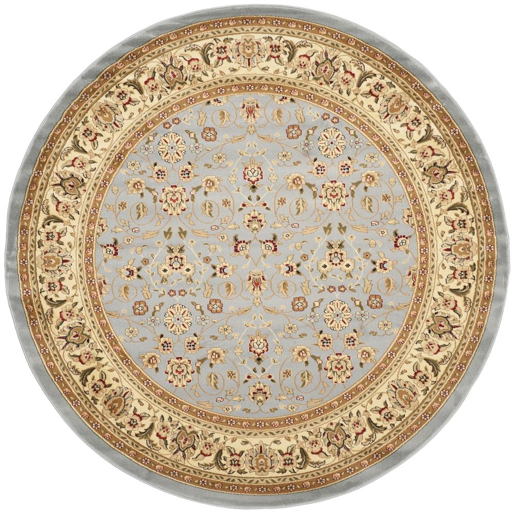 LYNDHURST, LIGHT BLUE / IVORY, 4' X 4' Round, Area Rug