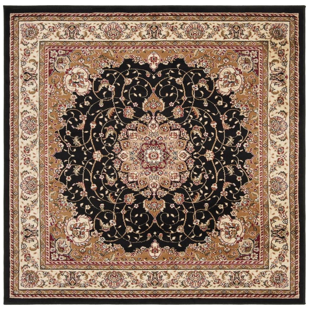 LYNDHURST, BLACK / IVORY, 7' X 7' Square, Area Rug