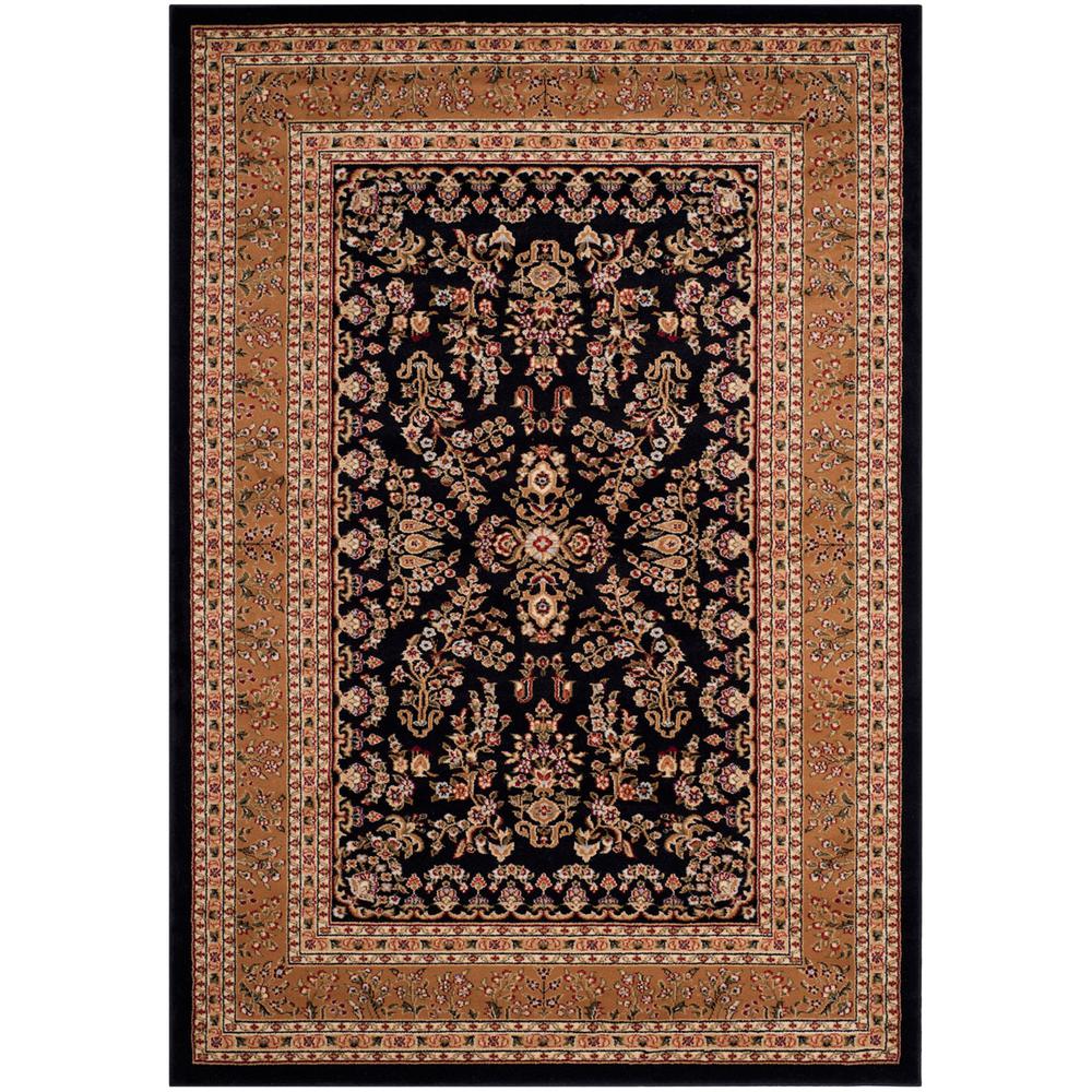 LYNDHURST, BLACK / TAN, 5'-3" X 7'-6", Area Rug