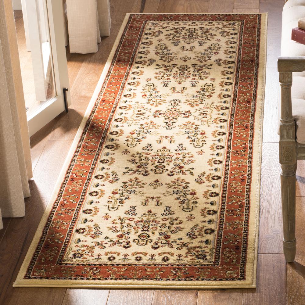 LYNDHURST, IVORY / RUST, 2'-3" X 8', Area Rug, LNH331R-28
