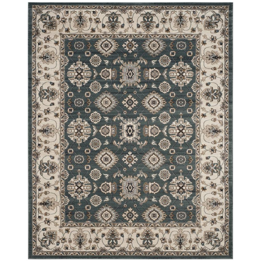 LYNDHURST, TEAL / CREAM, 9' X 12', Area Rug