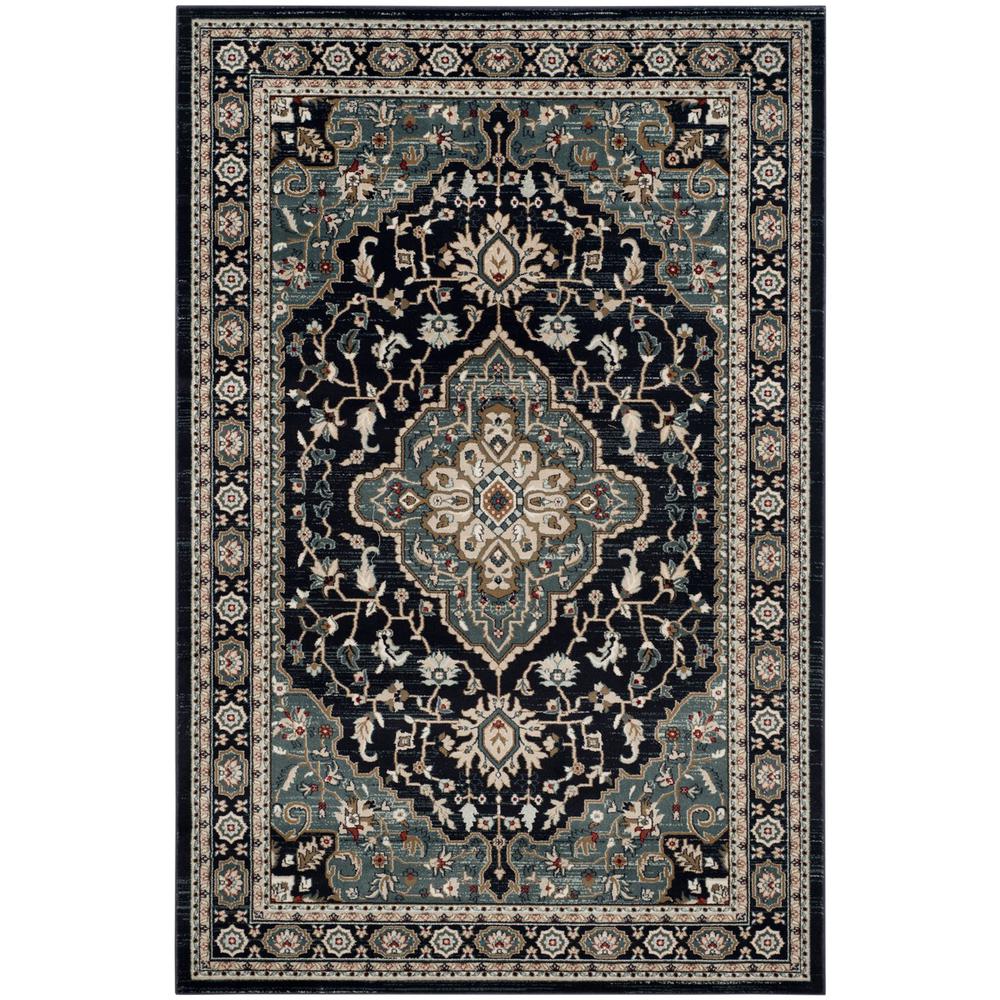 LYNDHURST, ANTHRACITE / TEAL, 9' X 12', Area Rug