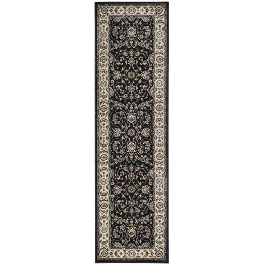 LYNDHURST, ANTHRACITE / CREAM, 2'-3" X 8', Area Rug