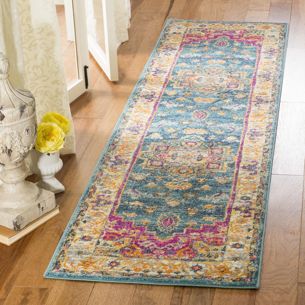 MADISON 200, BLUE / MULTI, 2'-3" X 12', Area Rug