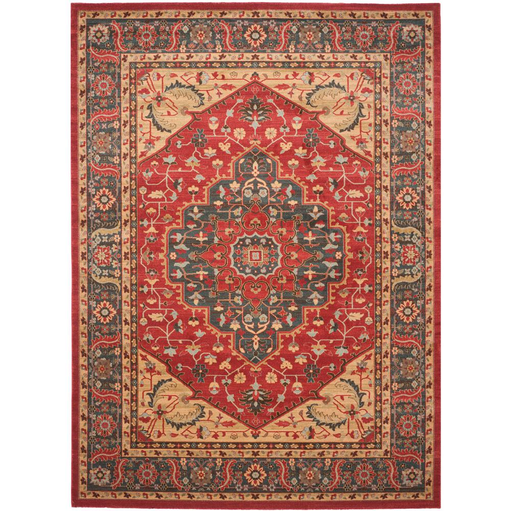 MAHAL, NAVY / RED, 8' X 11', Area Rug, MAH621C-8