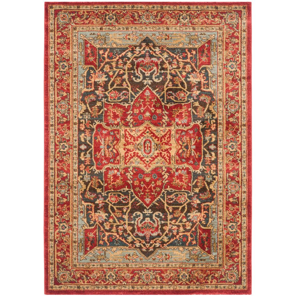 MAHAL, RED / RED, 4' X 5'-7", Area Rug