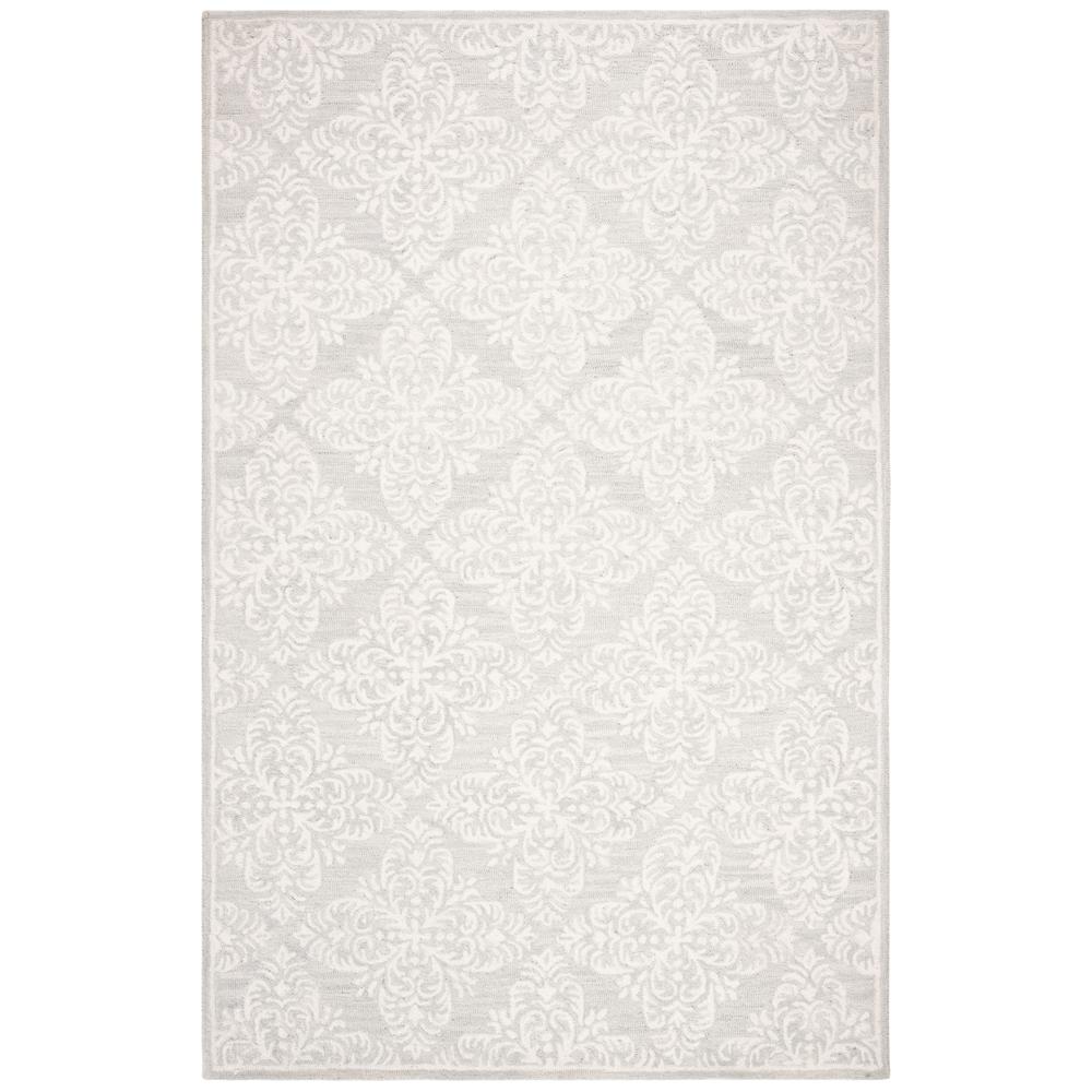 MICRO-LOOP, SILVER / IVORY, 5' X 8', Area Rug