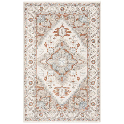 MICRO-LOOP, IVORY / RUST, 5' X 8', Area Rug
