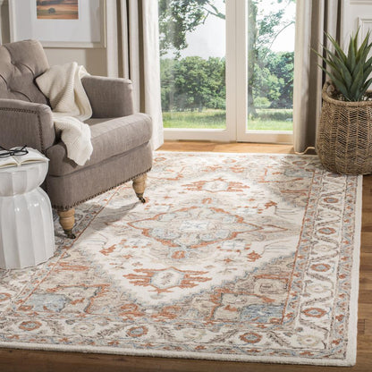 MICRO-LOOP, IVORY / RUST, 5' X 8', Area Rug