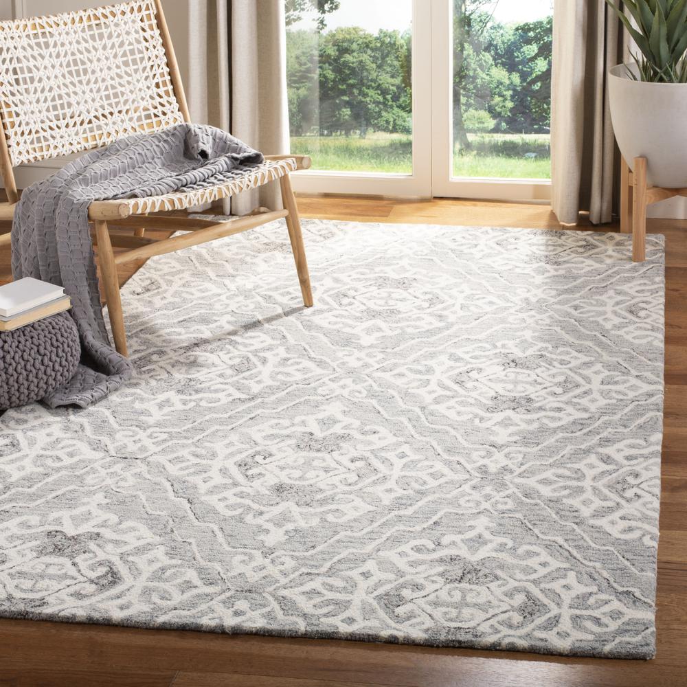 MICRO-LOOP, GREY / IVORY, 4' X 6', Area Rug, MLP905F-4