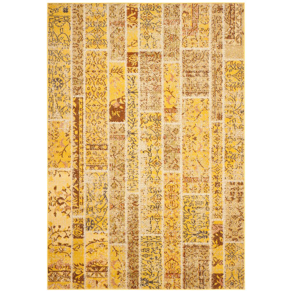 MONACO, YELLOW / MULTI, 5'-1" X 7'-7", Area Rug