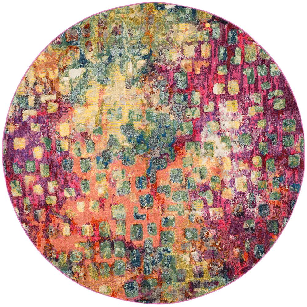MONACO, PINK / MULTI, 5' X 5' Round, Area Rug