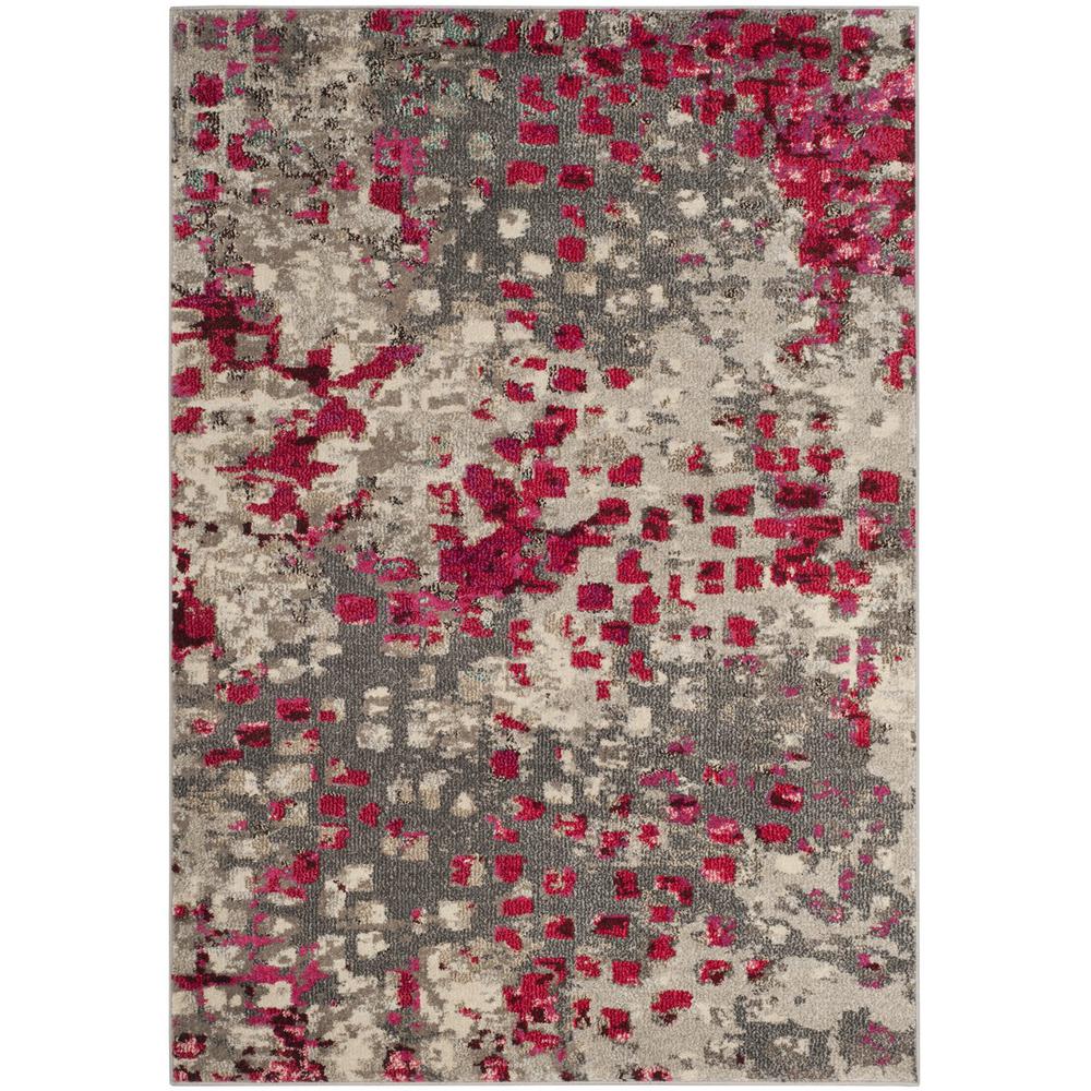 MONACO, GREY / FUCHSIA, 3' X 5', Area Rug