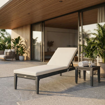 Gray Outdoor Sunlounger With Galvanized Steel Frame And Polyester Cushion