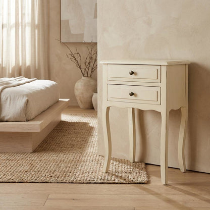 Wooden End Table with Storage Drawers for Living Room or Bedroom