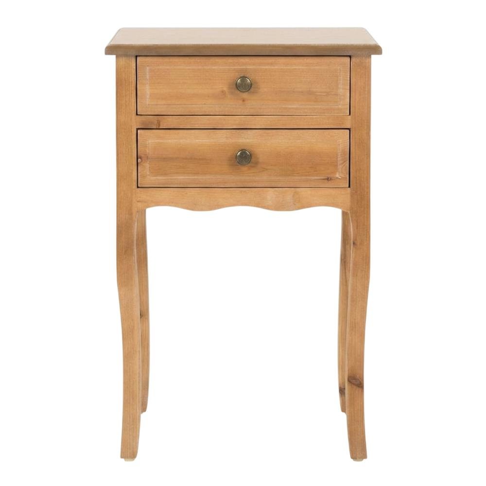 Modern End Table with Storage Drawers in Classic Finish