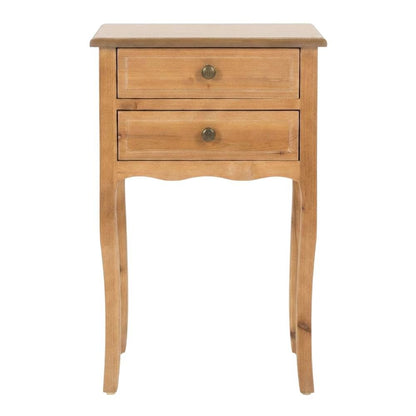 Modern End Table with Storage Drawers in Classic Finish