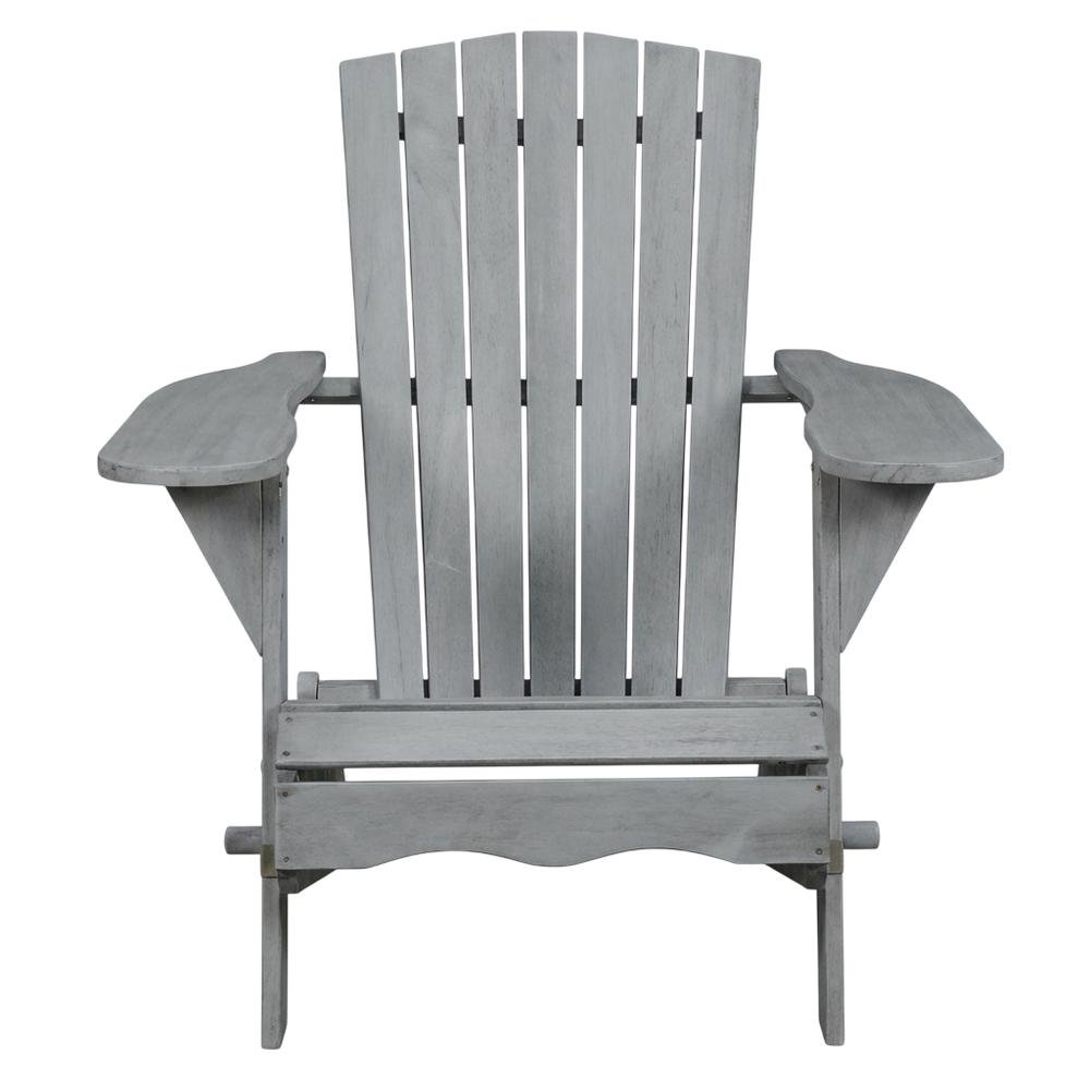 Set Of 2 Grey Wash Eucalyptus Adirondack Chairs For Outdoor Use