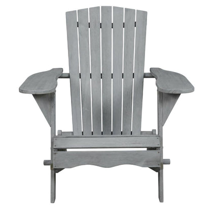 Set Of 2 Grey Wash Eucalyptus Adirondack Chairs For Outdoor Use
