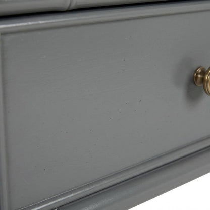 Wood Nightstand with 2 Drawers and Cast Iron Hardware for Bedroom Storage